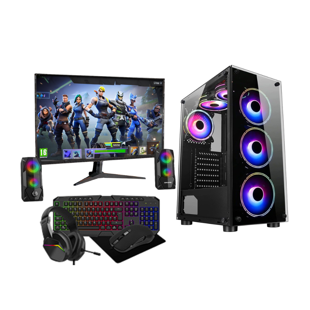 Ezztech Gaming Pc Bundle Core I7 16Gb Ram 1Tb &240Gb Ssd 4Gb Gt730 22Inch + Speakers