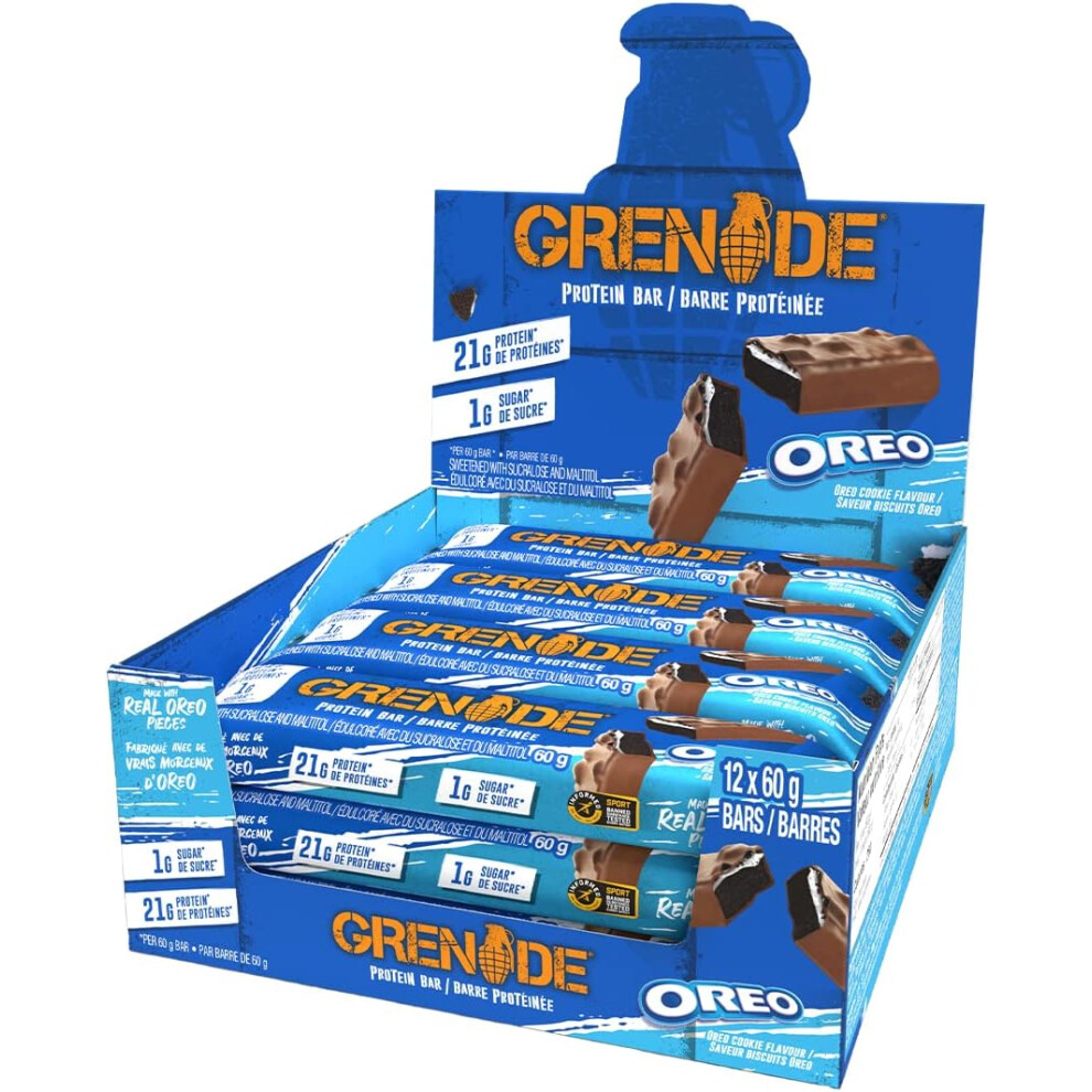 (Milk Chocolate Oreo) Grenade Protein Bars Various Flavours 12x 60g High Protein Bars, Case Deals Bulk