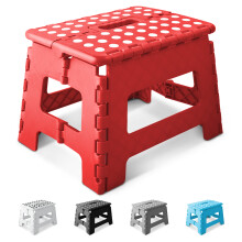 KEPLIN 9 inch Folding Step Stool Non-Slip Foldable stool, Red