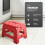 KEPLIN 9 inch Folding Step Stool Non-Slip Foldable stool, Red 7