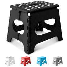 KEPLIN 11 inch Folding Step Stool Non-Slip Foldable stool, Black