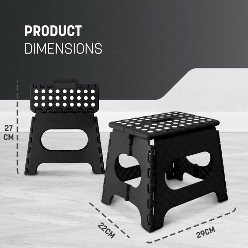 KEPLIN 11 inch Folding Step Stool Non-Slip Foldable stool, Black 2