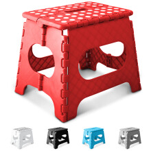 KEPLIN 11 inch Folding Step Stool Non-Slip Foldable stool, Red