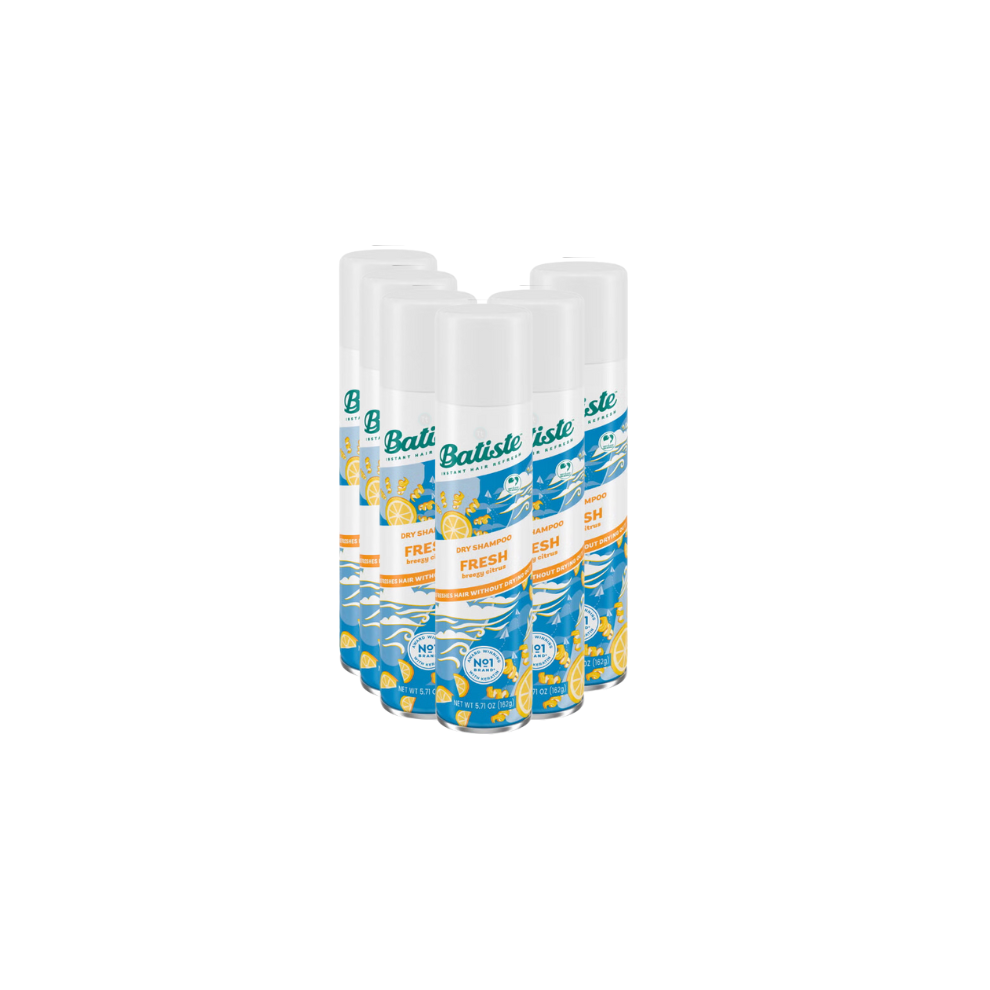 Batiste Dry Shampoo Fresh Breezy Citrus 6 x 200ml