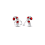 Pandora Pandora Stud Earrings Sparkling Red Candy Cane Genuine 292996C01 1