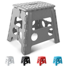 KEPLIN 13 inch Folding Step Stool Non-Slip Foldable stool, Grey