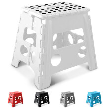 KEPLIN 13 inch Folding Step Stool Non-Slip Foldable stool, White
