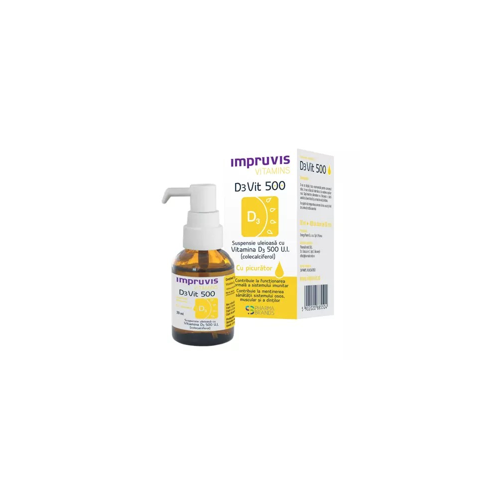 Vitamin D3 Oil Suspension With Dropper, 500 IU, 20 Ml