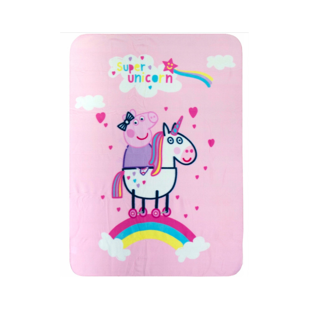 Peppa Pig Fleece Throw Blanket 100 x 140 cm Unicorn & Rainbow