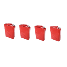 (4) 20L 5 Gallon Steel Fuel Gasoline Petrol Diesel Water Jerry Can Tank Container Backup Storage Gasoline Metal Cans Spout Storage Fuel Petrol Diesel Oil