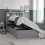 Bedmaster Oscar Grey Wooden Bookcase Ottoman Storage Bed Single 1