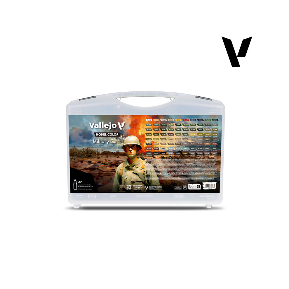 VAL70253 - AV Vallejo Model Color Set - Military (76 Cols & 4 Aux)