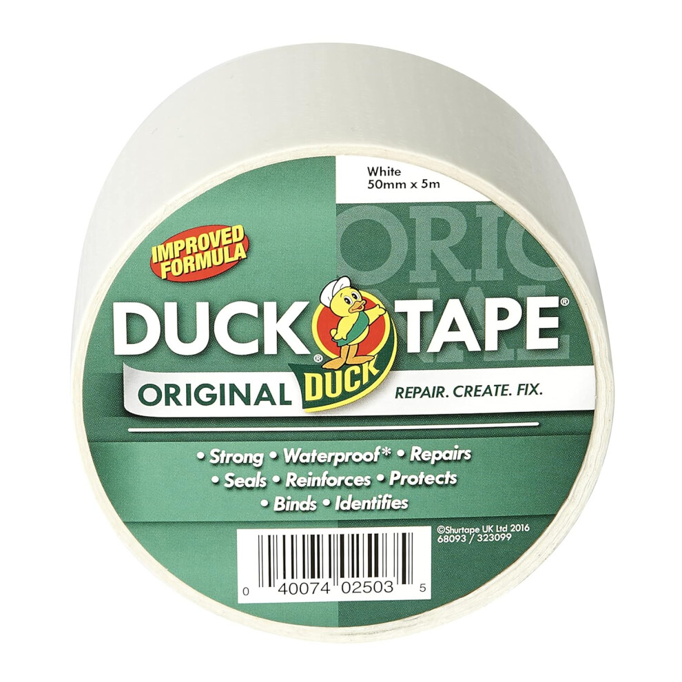 Duck Tape Original White 50mm x 5m Waterproof Gaffer Duct Adhesive