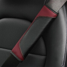 (1pcs Wine red) PU Leather Safety Seat Belt, Shoulder Cover, Breathable Protection, Padding Pad, Interior Access, Car Accessories, 2Pcs