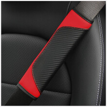 (1pcs red) PU Leather Safety Seat Belt, Shoulder Cover, Breathable Protection, Padding Pad, Interior Access, Car Accessories, 2Pcs