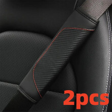 (2pcs black) PU Leather Safety Seat Belt, Shoulder Cover, Breathable Protection, Padding Pad, Interior Access, Car Accessories, 2Pcs