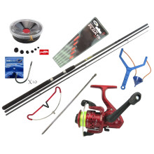 Hunter Pro 10' Carbon-X Beginner Float Fishing Kit: Rod, SY200 Reel, Line, Tackle, Rod Rest & Catapult
