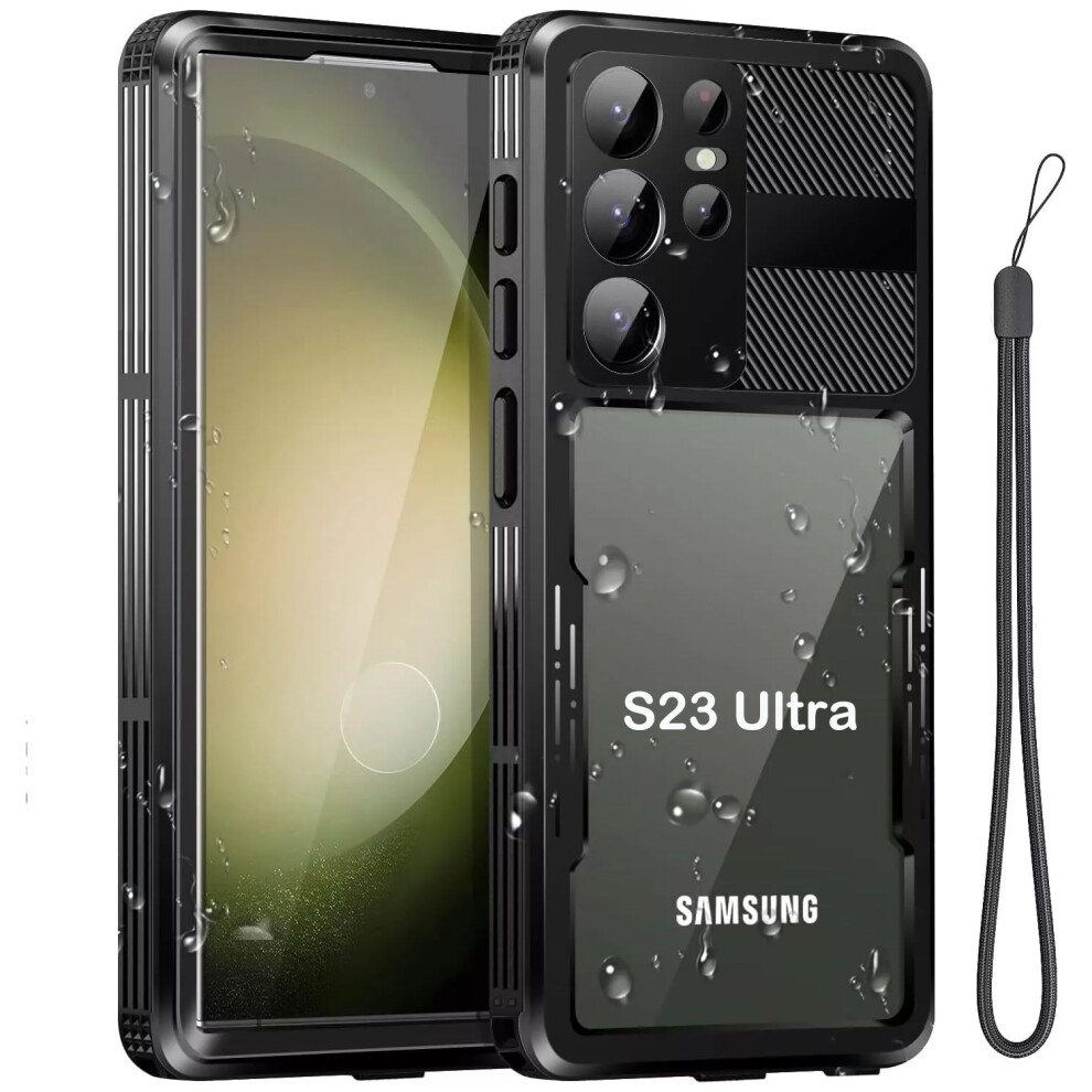 For Samsung Galaxy S23 Ultra 5G Waterproof Full Body Cover Phone Case Black 5061002183745