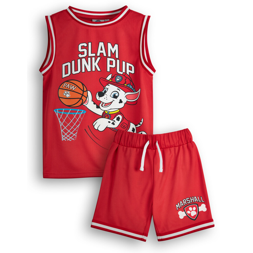 Paw Patrol 2 Piece Basketball Set (Boys Red)