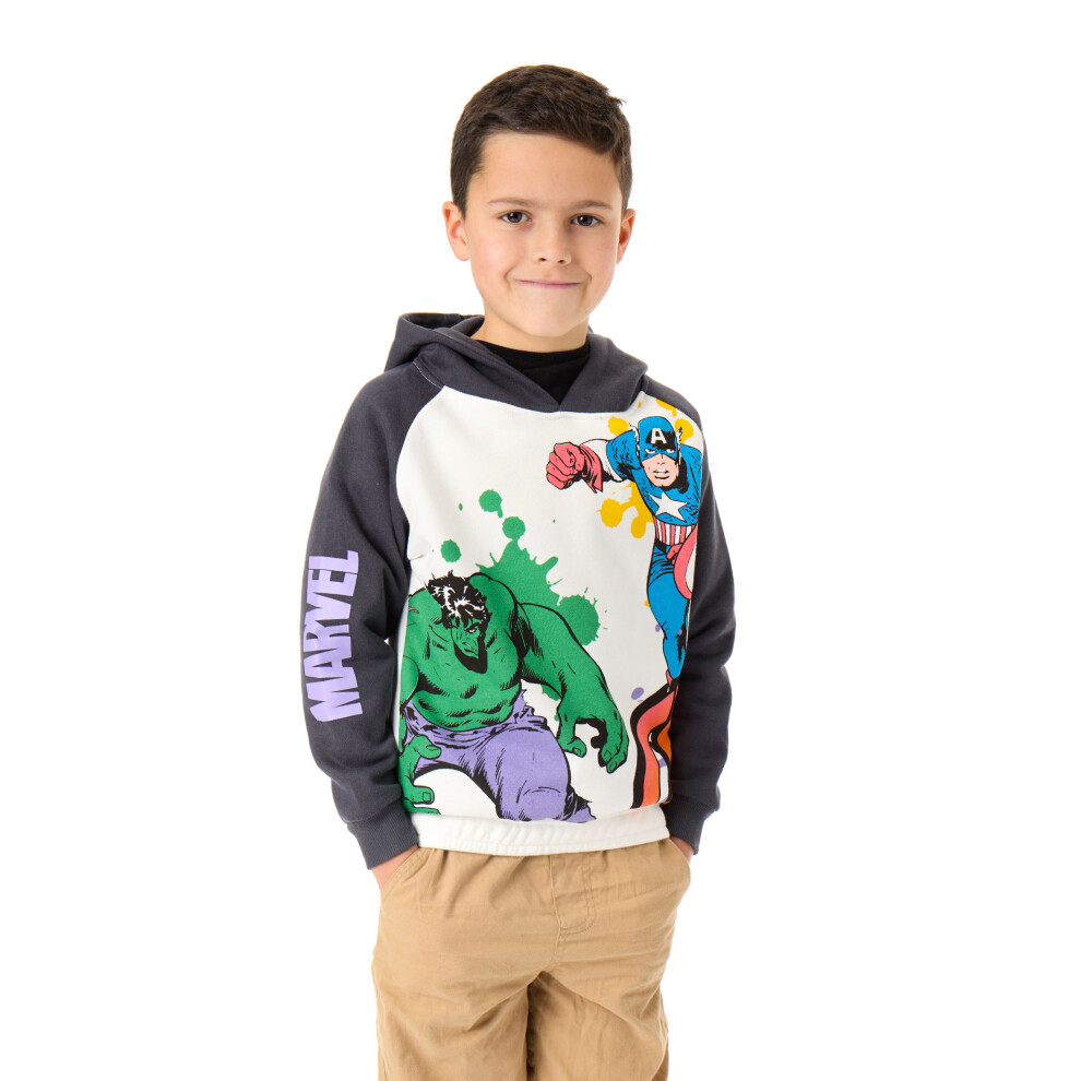 (7-8 Years) Marvel Hoodie (Unisex Kids Grey)