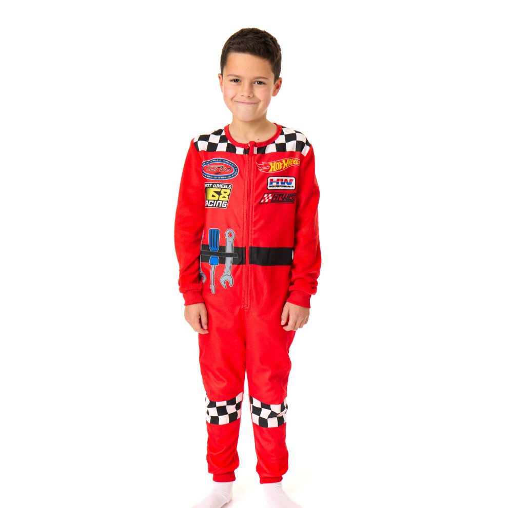 (11-12 Years) Hot Wheels Onesie (Boys Red)