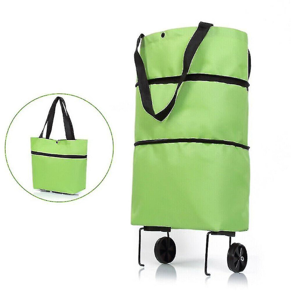 Panier d'achat pliable 2 en 1 avec 2 roues