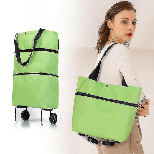 2 In 1 Foldable Shopping Cart Bag with 2 Wheels 1