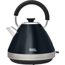Morphy Richards Venture Retro Pyramid 100334 Kettle 1.5L, Rapid Boil, Onyx with Removable Limescale Filter