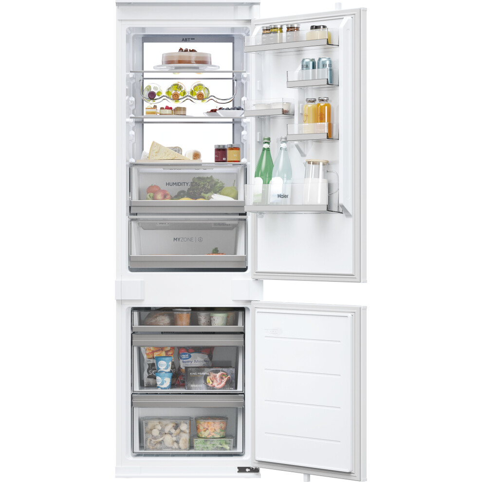 Haier Hbw7518ctk 177Cm High 70/30 Integrated No Frost Fridge Freezer With Sliding Door Fixing Kit - C Rated White