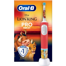 Oral-B Vitality PRO Kids Electric Toothbrush Lion King Edition with Stickers, Red