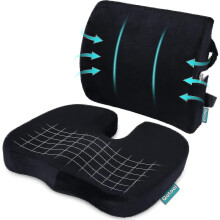 Orthopedic Seat Cushion And Back & Lumbar Support Cushions Pillow for Office Chair Memory Foam Car Seat Cushion
