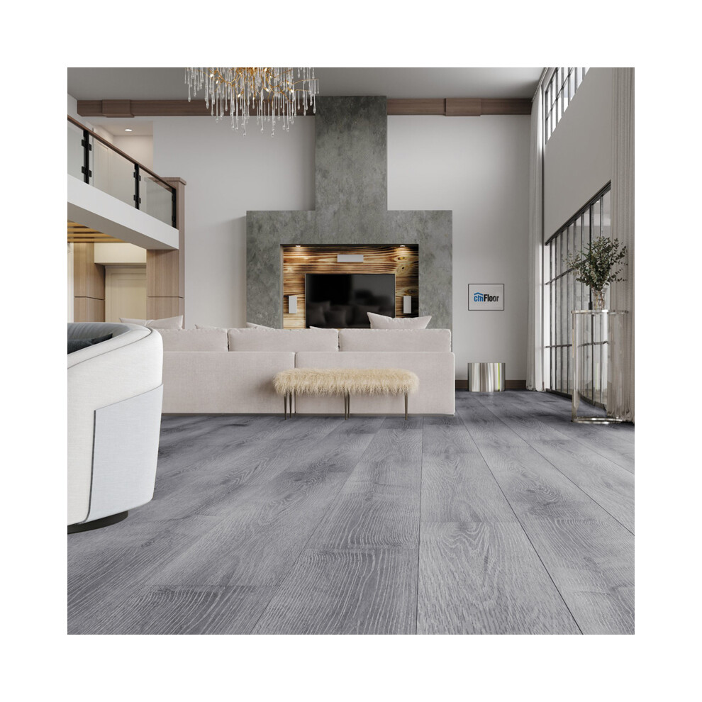 Set of 72 Grey Rustic Woodgrain Effect Self Adhesive Waterproof PVC Flooring Tile Covering