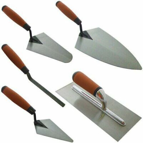 5PC TROWEL SET SOFT GRIP TRADESMAN BRICK PLASTERING BUILDER POINTING 60083 2
