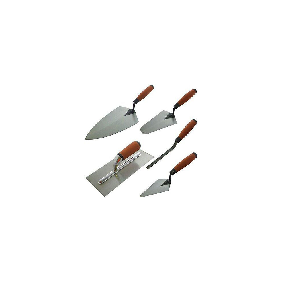 5PC TROWEL SET TRADESMAN HAND BRICK PLASTERING BUILDER POINTING TOOLS BL013