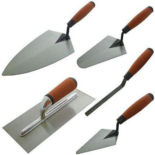 5PC TROWEL SET TRADESMAN HAND BRICK PLASTERING BUILDER POINTING TOOLS BL013 2
