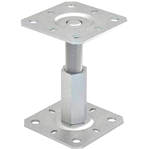 Adjustable Fence Post Support Foot Bracket Heavy Duty Timber Base - Gold Passivated 1