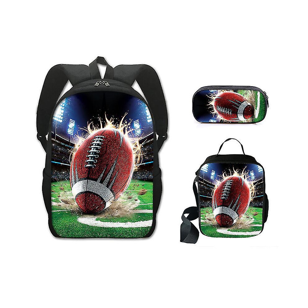 (13) Super Bowl American Football Party School Bag Children's Portable Lunch Bag Backpack Three-piece Set-image-OPC-PFNVM2M-NEW