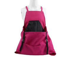 (rose red) Outdoor picking large pocket apron gardening quick release harvesting apron backpack tools apron picking bag