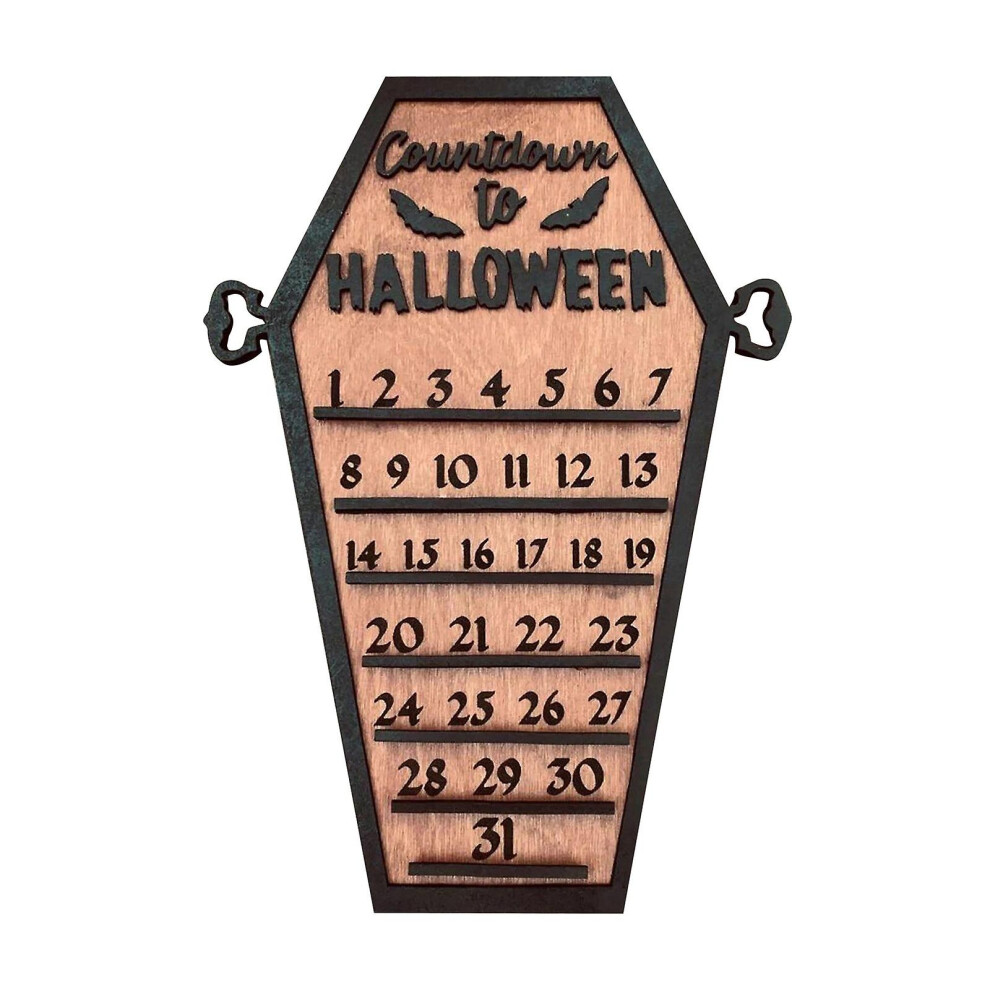 (One Size, Type B) Halloween Advent Calendar Wooden Countdown To Christmas Decor Horror Ornaments Ghost Design For Indoor Home Party Decoration-image-OPC-PFNVQWX-NEW