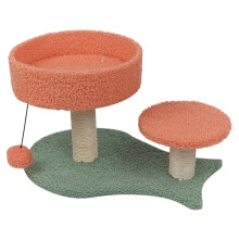 (Wide) Cat Scratch Tree On Stand with Hanging Ball Kitten Claws Scratcher Play Toy Mat Pad