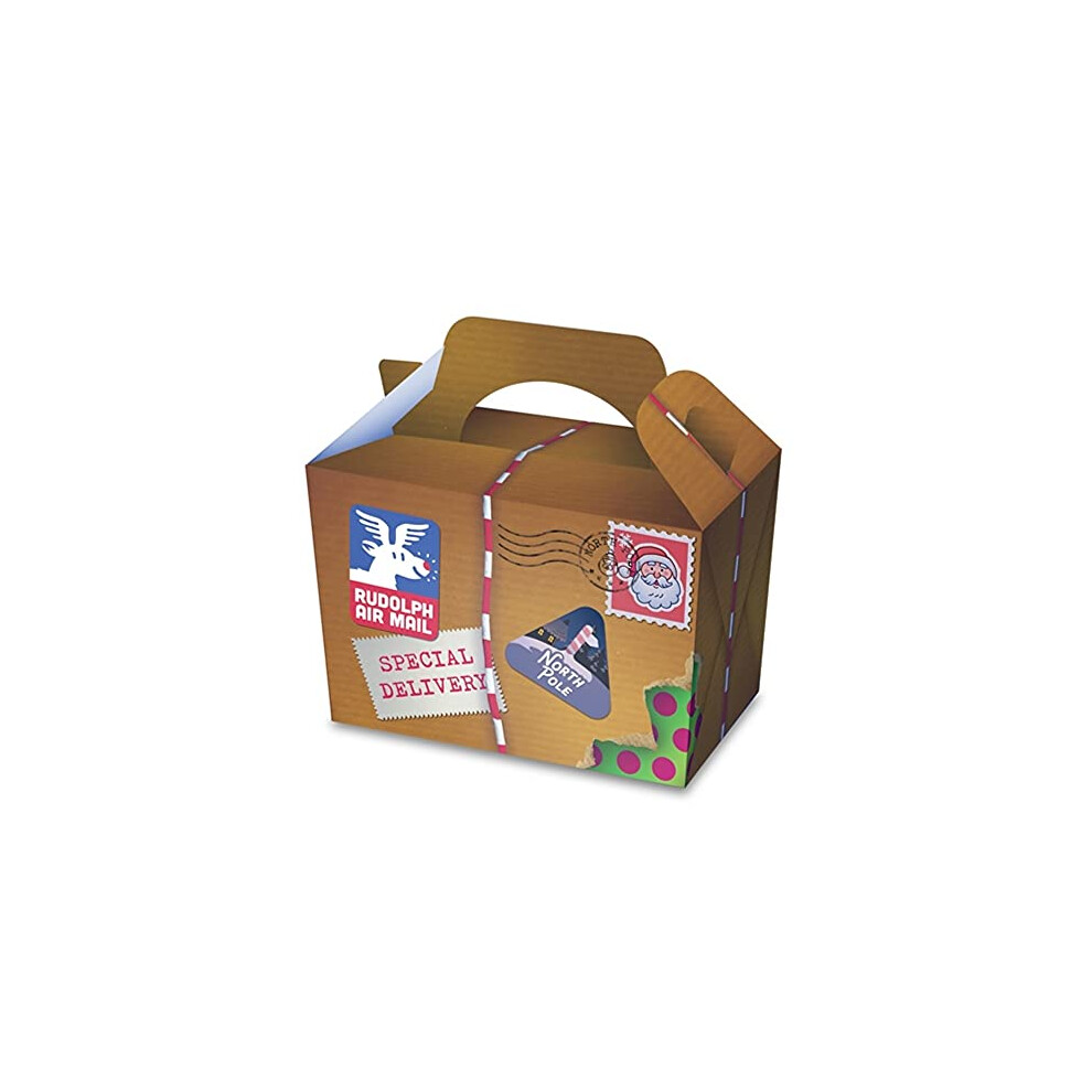 Christmas Cardboard Box Rudolph Air Mail Xmas Party Box