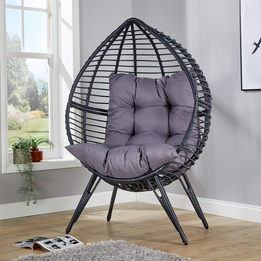 Egg Chair Rattan Waterproof Cushion Indoor Outdoor Home Furniture Seat