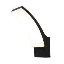 (No - No Sensor) Litecraft Bengle Curved Outdoor Wall Light - Black