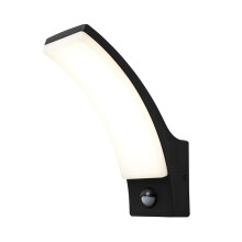 (Yes - PIR Motion Sensor) Litecraft Bengle Curved Outdoor Wall Light - Black