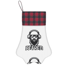 (My Beard Gamer=6824) Paw Christmas Stockings Buffalo Tartan Plaid for Cats Dogs Pet Hanging Xmas Tree Decorations