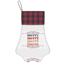 (Merry Merry Merry Christmas=9299) Paw Christmas Stockings Buffalo Tartan Plaid for Cats Dogs Pet Hanging Xmas Tree Decorations