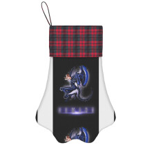 (Monster Vintage Logo Film Classic Movie=6237) Paw Christmas Stockings Buffalo Tartan Plaid for Cats Dogs Pet Hanging Xmas Tree Decorations