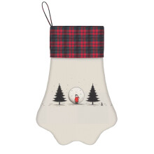 (Cute Minimalist Christmas=6942) Paw Christmas Stockings Buffalo Tartan Plaid for Cats Dogs Pet Hanging Xmas Tree Decorations