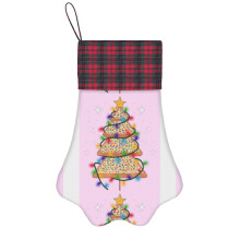 (Extra Festive Fairy Christmas Australian Fairy Bread Xmas 2024 Men Woman Kids=5005) Paw Christmas Stockings Buffalo Tartan Plaid for Cats Dogs Pet Hanging Xmas Tree Decorations