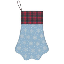 (Blue And White Christmas=10505) Paw Christmas Stockings Buffalo Tartan Plaid for Cats Dogs Pet Hanging Xmas Tree Decorations